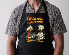 Movie Apron - Quack to the Future Design on Choice of Colours