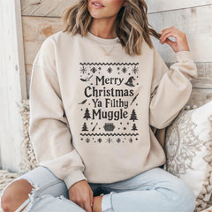 Funny Christmas Sweatshirt: Wizard Xmas Design - Free Tracked Post