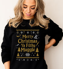 Merry Christmas Ya Filthy Sweatshirt: Xmas Design - Fast UK Post