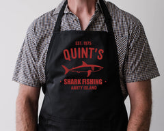 Movie Apron - Quints Shark Fishing Design on Choice of Colours