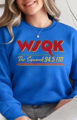 TV Parody Sweatshirt: WSQK The Squark Red Logo Royal Blue Design, Gildan Heavyweight