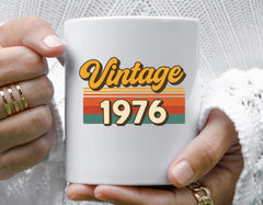 Personalised 50th Birthday Mug: Vintage 1976 Design - Fast Tracked UK Shipping