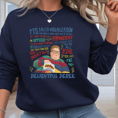 Delightful Derek Sweatshirt: Visualisation TV Parody Design, Gildan Heavyweight