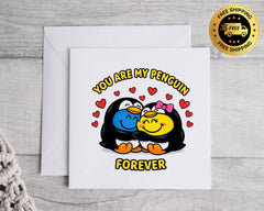 Funny Anniversary Card - You Are My Penguin Forever Design