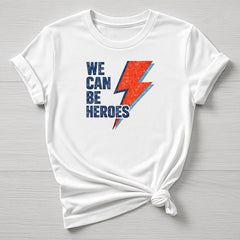 Music T-Shirt : We Can Be Heroes Design, Gildan Softstyle