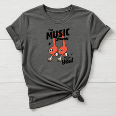 Music T-Shirt : The Music Sounds Better With You Design, Gildan Softstyle