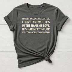 Music T-Shirt : Someone Yells Stop Design, Gildan Softstyle