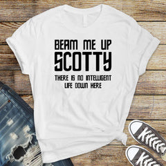 Sci-Fi Parody T-Shirt : Beam Me Up Design, Gildan Softstyle