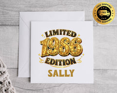 Personalised 40th Birthday Card: Limited Edition 1986 Design