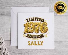 Personalised 50th Birthday Card: Limited Edition 1976 Design