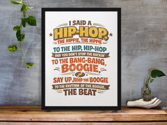 Framed Music Print Wall Art: Hip Hop The Hippee Design - 2 Sizes A3 - A4
