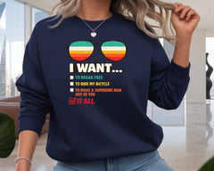 Music Sweatshirt: I Want It All Design, Gildan Heavyweight