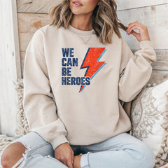 Music Sweatshirt: We Can Be Heroes Design, Gildan Heavyweight