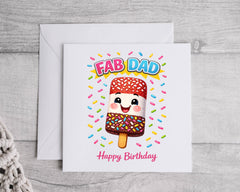 Dad Birthday Card - Fab Lolly Design with Fast Free UK Post