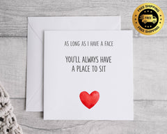Rude Anniversary Card - A Place to Sit Design