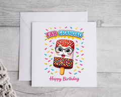 Grandad Birthday Card - Fab Lolly Design with Fast Free UK Post