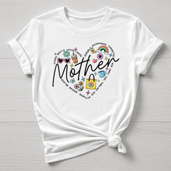 Mothers DayT-Shirt : Mum Word Heart Design, Gildan Softstyle