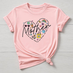 Mothers DayT-Shirt : Mum Word Heart Design, Gildan Softstyle