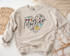 Mothers Day Sweatshirt - Mum Word Heart Design - Gildan Heavyweight