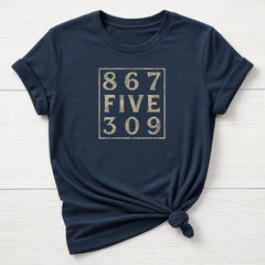 80s Retro Music T-Shirt : 867 FIVE 309 Design, Gildan Softstyle