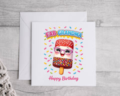 Grandma Birthday Card - Fab Lolly Design with Fast Free UK Post