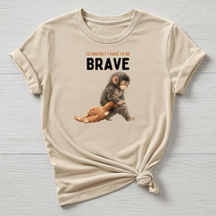 Punch the Zoo Monkey T-Shirt : I Have To Be Brave Design, Gildan Softstyle