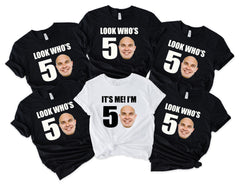 Personalised 50th Birthday T-Shirt - Look Who's 50 Design - Custom Face Tee