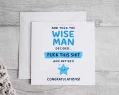 Personalised Retirement Card For Him: Funny Design - Fast UK Post
