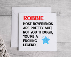 Personalised Boyfriend Birthday Card - F*cking Legend Design - Custom print
