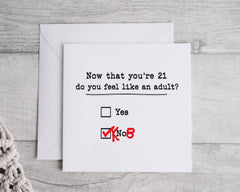 Funny 21st Birthday Card: Grown Up Design - Fast UK Postage