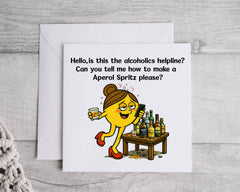 Funny Birthday Card - Aperol Spritz Design - Custom print inside