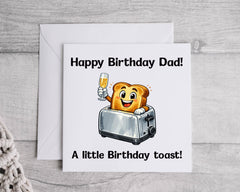 Dad Birthday Card - A Little Toast Design - Fast Free Postage