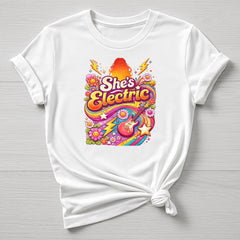 Music T-Shirt : She's Electric 90s Retro Design, Gildan Softstyle
