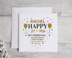 Personalised 40th Birthday Card: 21+19th"Design, Fast UK Post