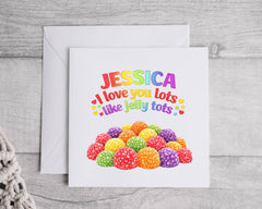 Personalised Birthday Card – Jelly Tots Design, Add Any Name