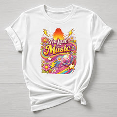 Music T-Shirt : Lost in Music Retro DIsco Design, Gildan Softstyle