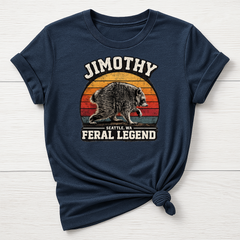 Jimothy T-Shirt : Feral Legend Raccoon Design, Gildan Softstyle