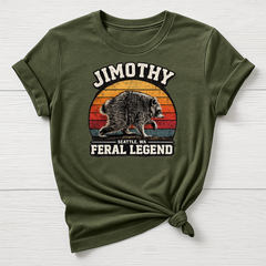 Jimothy T-Shirt : Feral Legend Raccoon Design, Gildan Softstyle