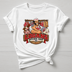 Logans Butcher Shop T-Shirt - Super Hero Parody Design - Gildan Softstyle
