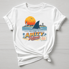 Welcome to Amity Island T-Shirt : Post card Design, Gildan Softstyle