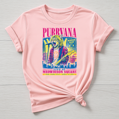 Animal Rock T-Shirt - Purrvana Concert Poster Design - Gildan Softstyle