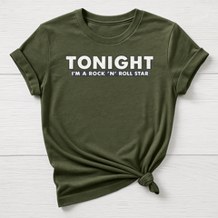 Music T-Shirt : Tonight I'm a Rock 'N' Roll Star Design, Gildan Softstyle