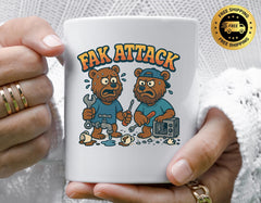 TV Show Parody Mug - Fak Attack Bears Design - Funny Graphic Coffee Cup with Tracked UK Postage