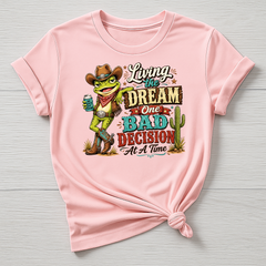 Funny Frog T-Shirt - Living the Dream Design , Gildan Softstyle