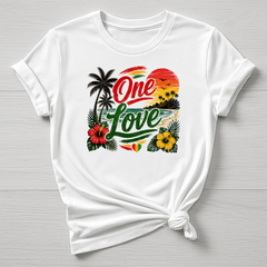 Music T-Shirt : One Love Sun Design, Gildan Softstyle