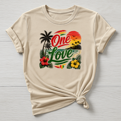 Music T-Shirt : One Love Sun Design, Gildan Softstyle
