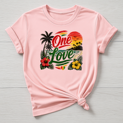Music T-Shirt : One Love Sun Design, Gildan Softstyle