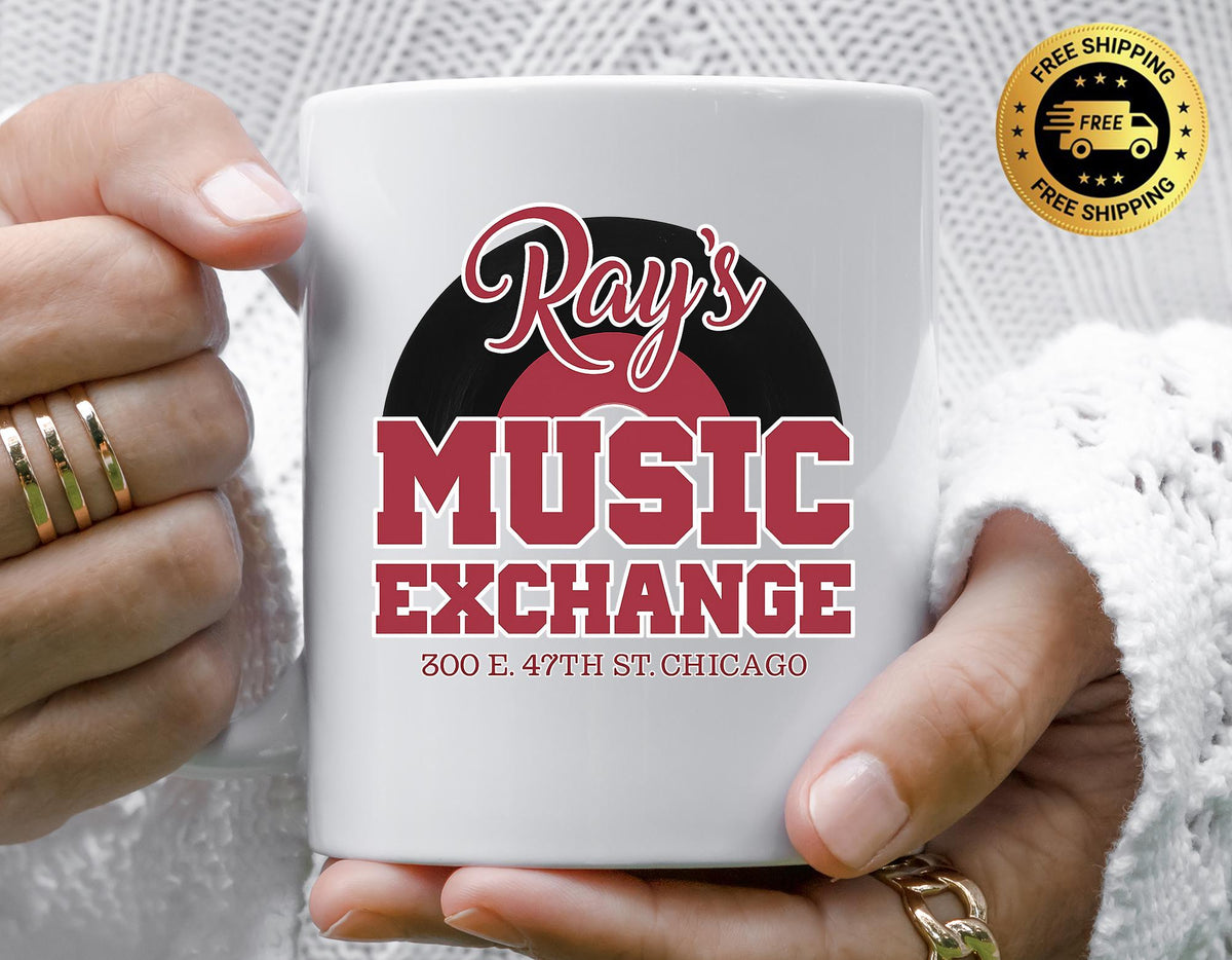 80s Movie Parody Mug - Rays Music Exchange Design - Funny Graphic Coffee Cup with Tracked UK Postage