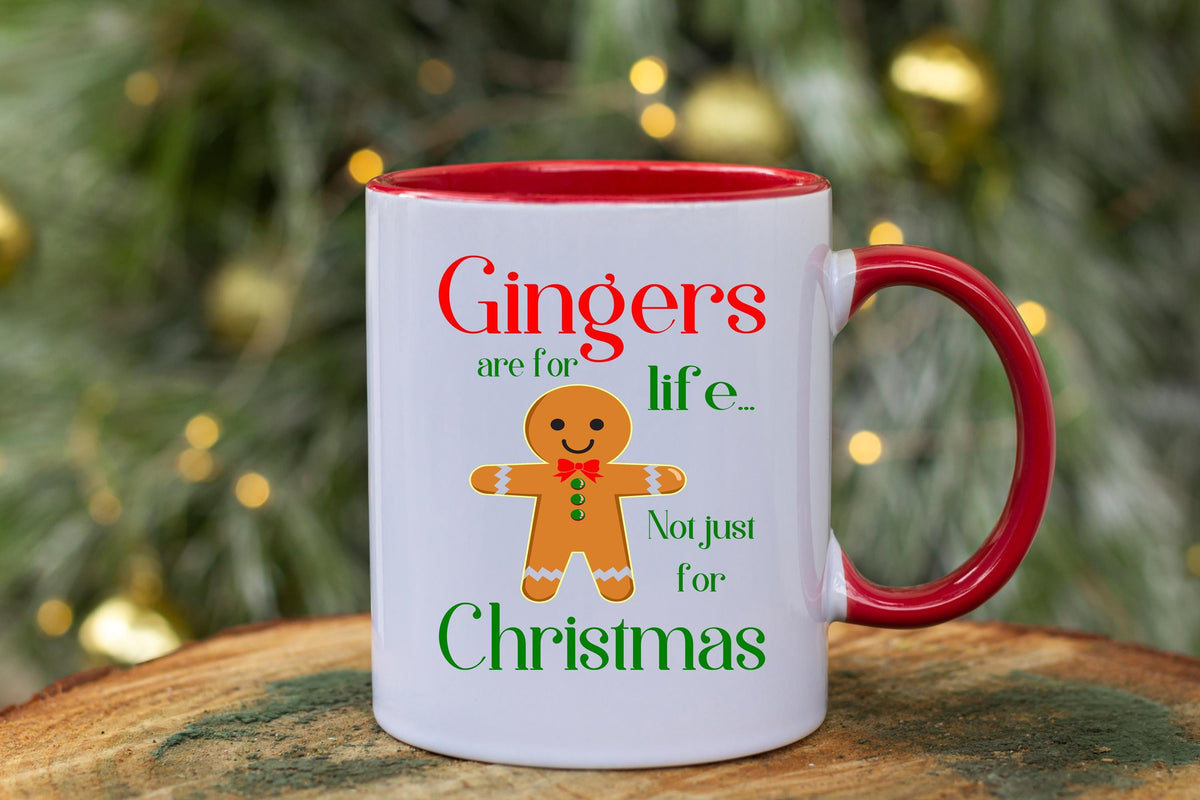 Christmas Mug - Gingers are for Life not just Christmas Design, Funny Graphic Coffee Cup with Free Tracked UK Postage
