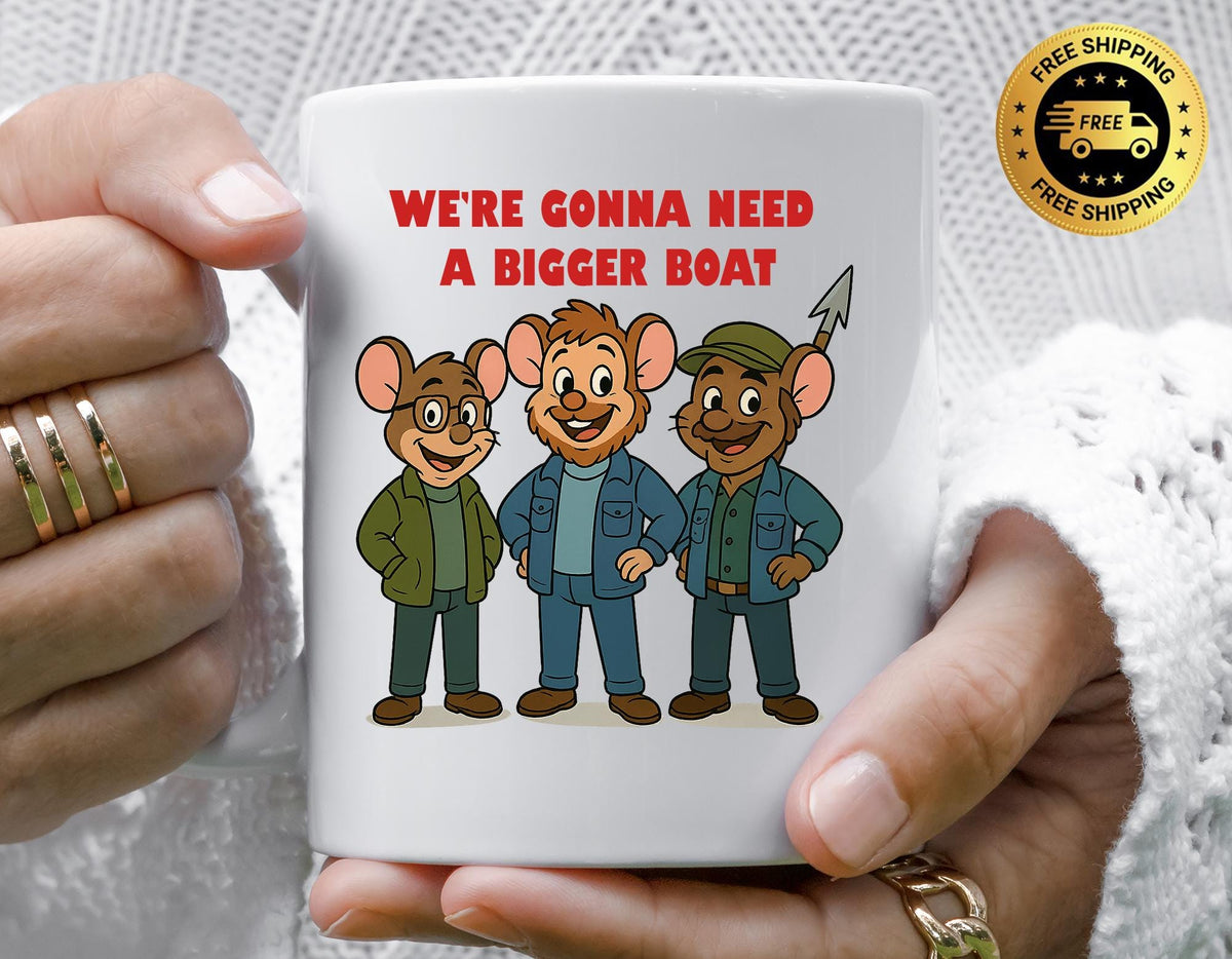 Movie Parody Mug - Bigger Boat Design, Funny Graphic Coffee Cup with Free Tracked UK Postage